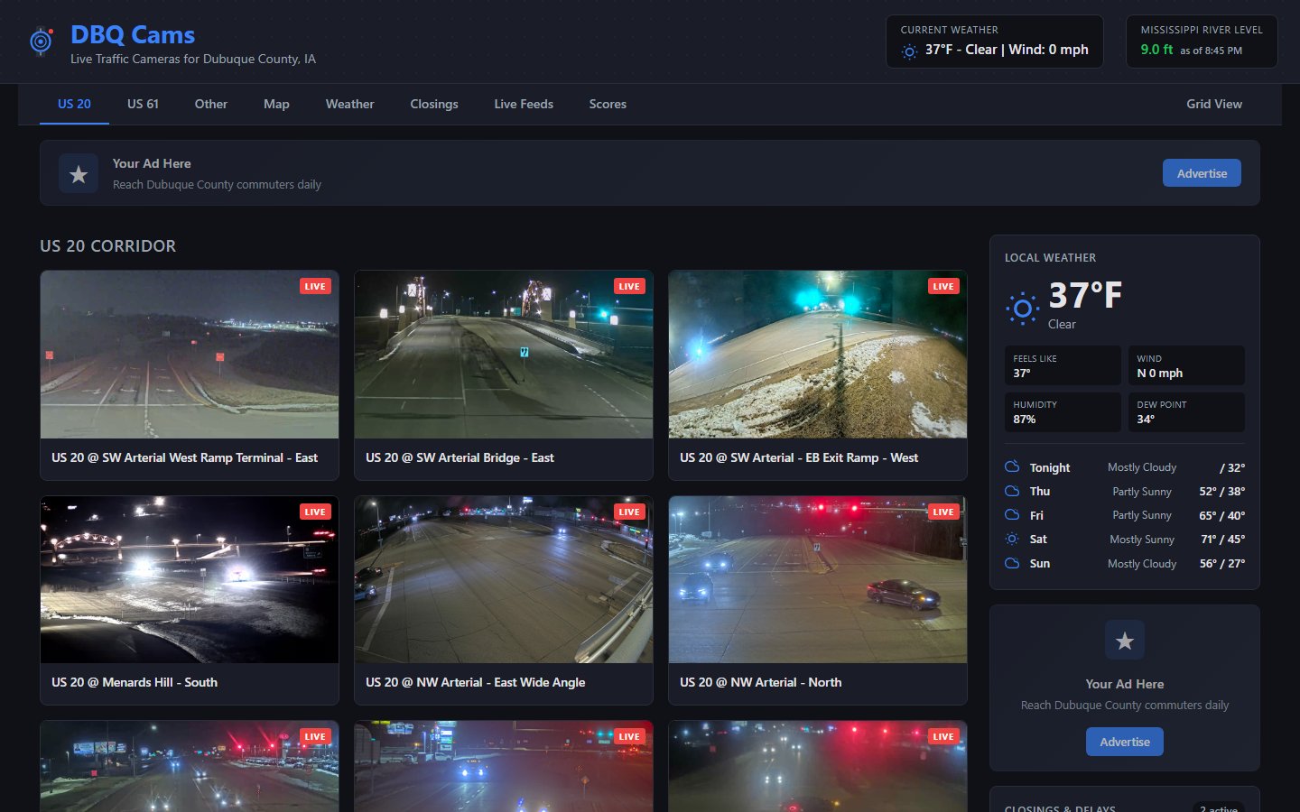 DBQ Cams website screenshot